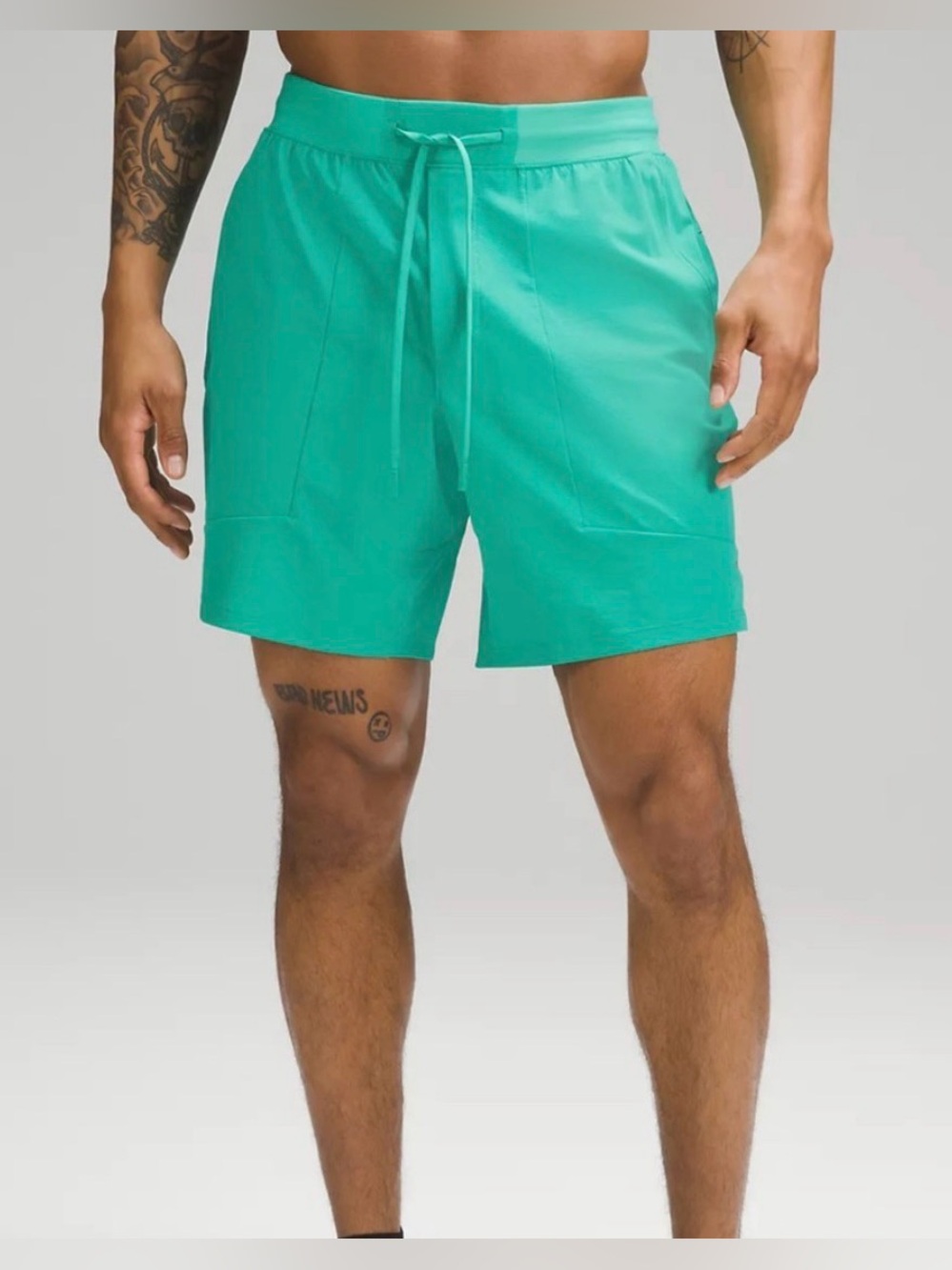 Lululemon Men License to Train Short 7” LL Linerless 7 Inch Shorts Maldive Green